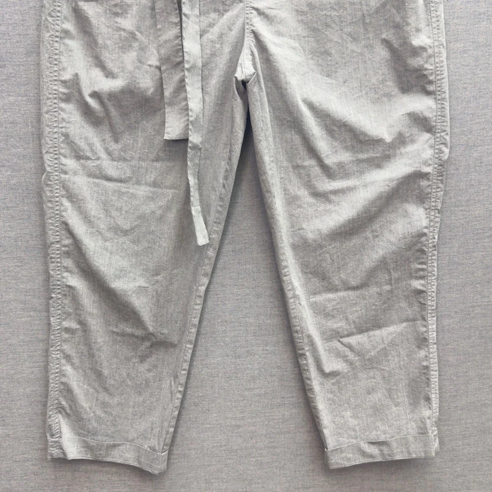 ORTTU Mens London Pants Gray Cropped Tapered‎ Belted Elastic Waist Size M